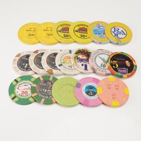 18pc Collection of Casino Chips
