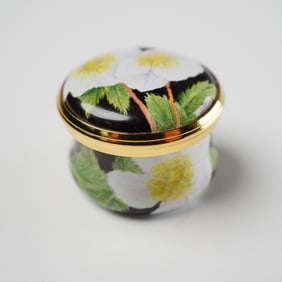 Elliot Hall Enamels Limited Edition Floral Ring Box, Signed E. Todd
