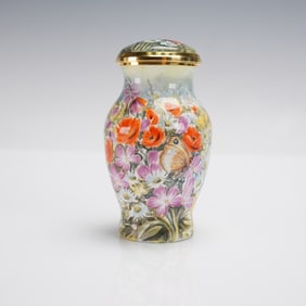 Elliot Hall Enamels Poppies & Fox Miniature Box, Ltd Ed., Signed N. Creed