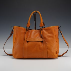 Longchamp 3D Leather Tote, Camel