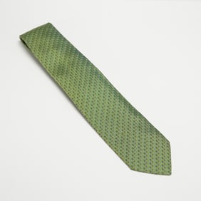 Hermes Green Pattern Necktie