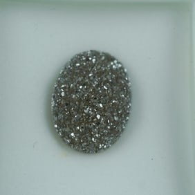 Platinum Druzy Quartz Oval Gemstone