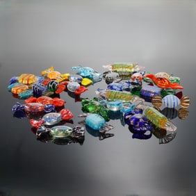 26pc Art Glass Wrapped Candy Figurines