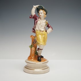 Hand-Painted Porcelain Country Boy Figurine