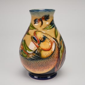 Moorcroft by Philip Gibson Pottery Vase, Trout