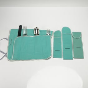 4pc Tiffany & Co. Sterling Silver Flatware Set, Chrysanthemum