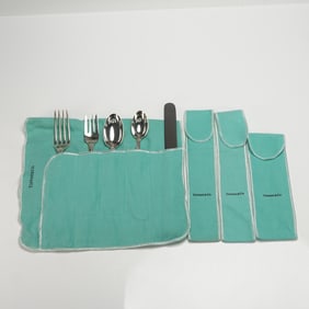 5pc Tiffany & Co. Sterling Silver Flatware Set, Chrysanthemum