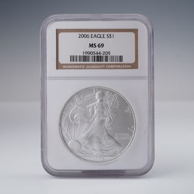 2006 American Eagle Silver Dollar MS69 NGC Graded Coin