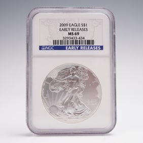 2009 American Silver Eagle Coin MS69 NGC Early Releases