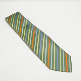Hermes Green Multicolor Stripe Necktie