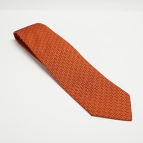Hermes Orange Pattern Necktie