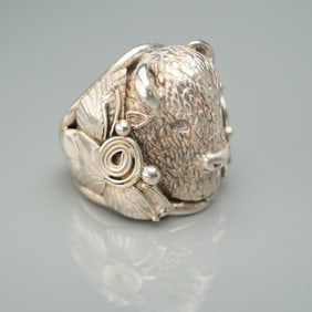 Sterling Silver Buffalo Head Ring