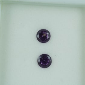 2pc Lab-Created Alexandrite Simulant Round Gemstone Set,