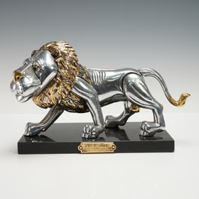 Frank Meisler Lion of Judah Metal Sculpture on Marble Base, Signed