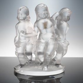 Lalique Crystal Luxembourg Bookend