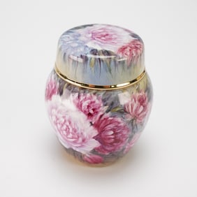 Moorcroft Peony Enamel Ginger Jar, Signed N. Creed, Limited Edition
