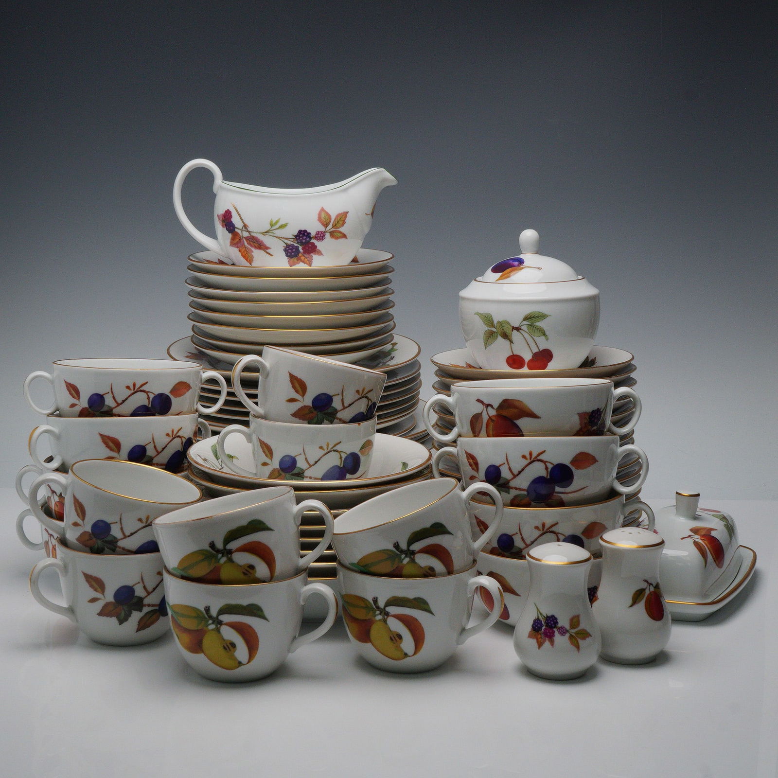 52pc Royal Worcester Porcelain Dinnerware Set, Evesham (1 of 6)