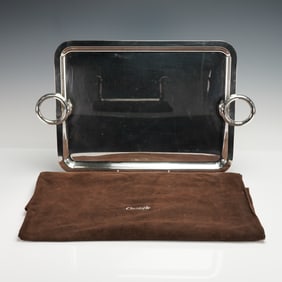 Christofle by Andree Putman Silver Plated Tray, Vertigo