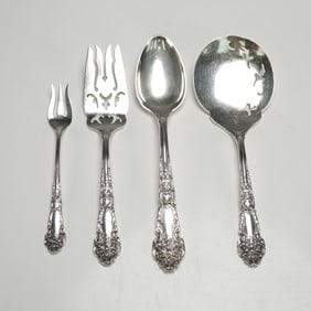 4pc Reed & Barton Sterling Flatware Set, French Renaissance Pattern