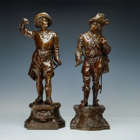 Pair of Cast Metal Figural Sculptures: Don Juan and Don Cesar