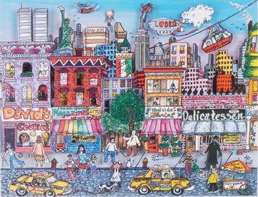 Charles Fazzino (American, b. 1955) 3D Serigraph, Going Uptown, Signed