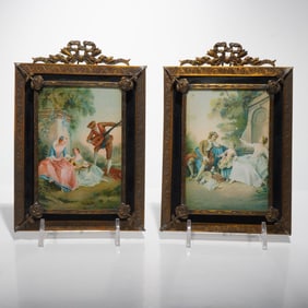 2pc After Nicolas Lancret (French, 1690-1743) Framed Color Prints