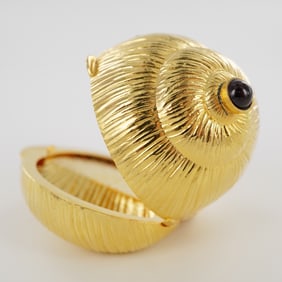 Judith Leiber Shell Form Gold Tone Keepsake Box