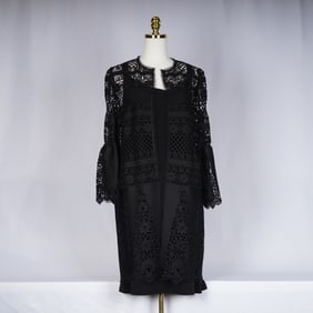 2pc Michael Kors Black Dress with Elie Tahari Lace Jacket