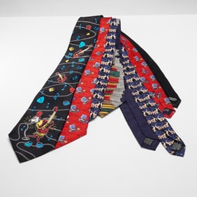 4pc Men's Neckties includes Piero Fornasetti, Dr. Seuss