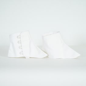 Pair of White Cotton Spats