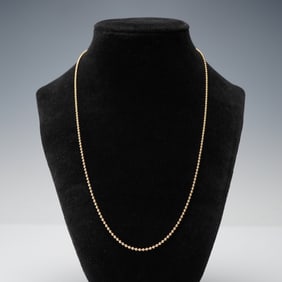 14K Gold Italian Bead Chain Necklace