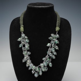 Giorgio Armani Beaded Crystal Drop Necklace