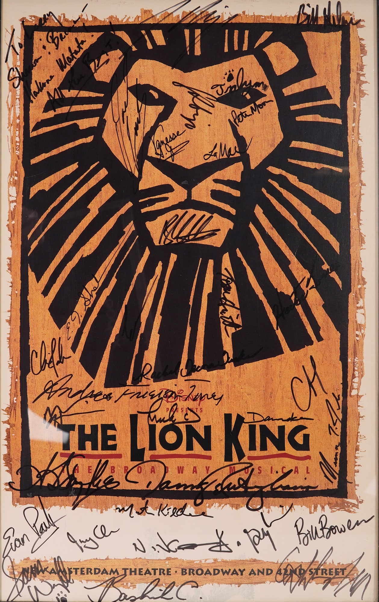 The Lion King Broadway Lobby Card Poster, Cast-Signed (1 of 5)