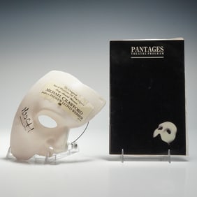 2pc Phantom of the Opera Playbill + Michael Crawford Signed Souvenir Mask