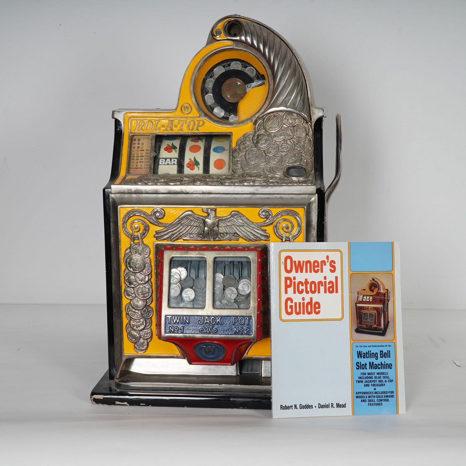Watling Rol-A-Top Twin Jackpot Slot Machine with Owner Pictorial Guide (1 of 4)