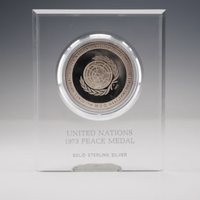 1973 United Nations Sterling Silver Peace Medal
