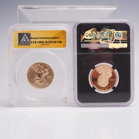 2pc 2011-P & 2019-S Native American Dollar Coins ANACS & NGC Graded
