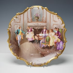 L. Straus & Sons by Dubois Limoges Hand Painted Porcelain Cabinet Tray