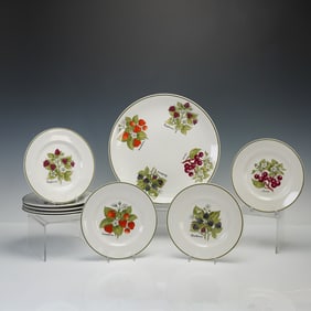 9pc Tiffany & Co. by Johnson Brothers Dessert Set, Staffordshire Gardens
