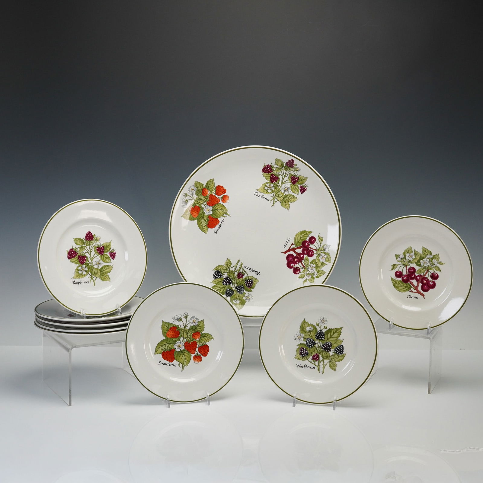 9pc Tiffany & Co. by Johnson Brothers Dessert Set, Staffordshire Gardens (1 of 8)