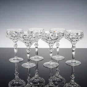 6pc Clear Cut Crystal Cocktail Coupes