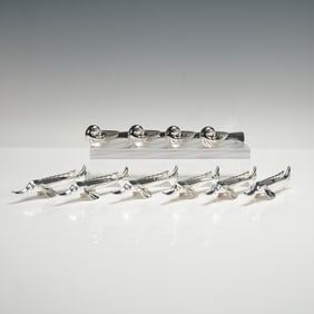 5 Pairs of Christofle Paris Silver Plated Knife Rests, Sturgeon and Bird