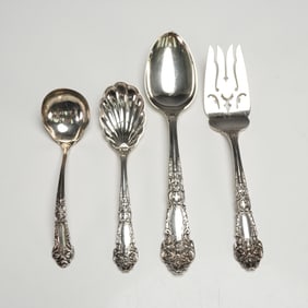 4pc Reed & Barton Sterling Flatware Set, French Renaissance