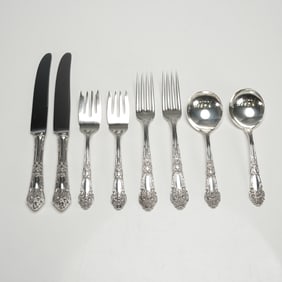 8pc Reed & Barton Sterling Flatware Set, French Renaissance