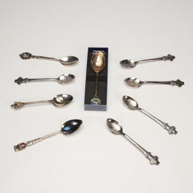 9pc Rolex, Exquisite EPNS, & Assorted Silver Plated Souvenir Spoons