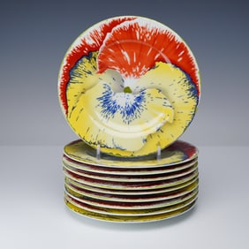 10pc Taitu by Emilio Bergamin Bread and Butter Plates, I Fiori