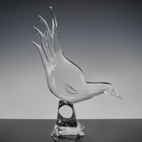 Murano Art Glass by Licio Zanetti Bird Sculpture, Signed