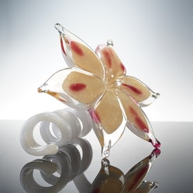 Blown Glass Lily Flower Paperweight