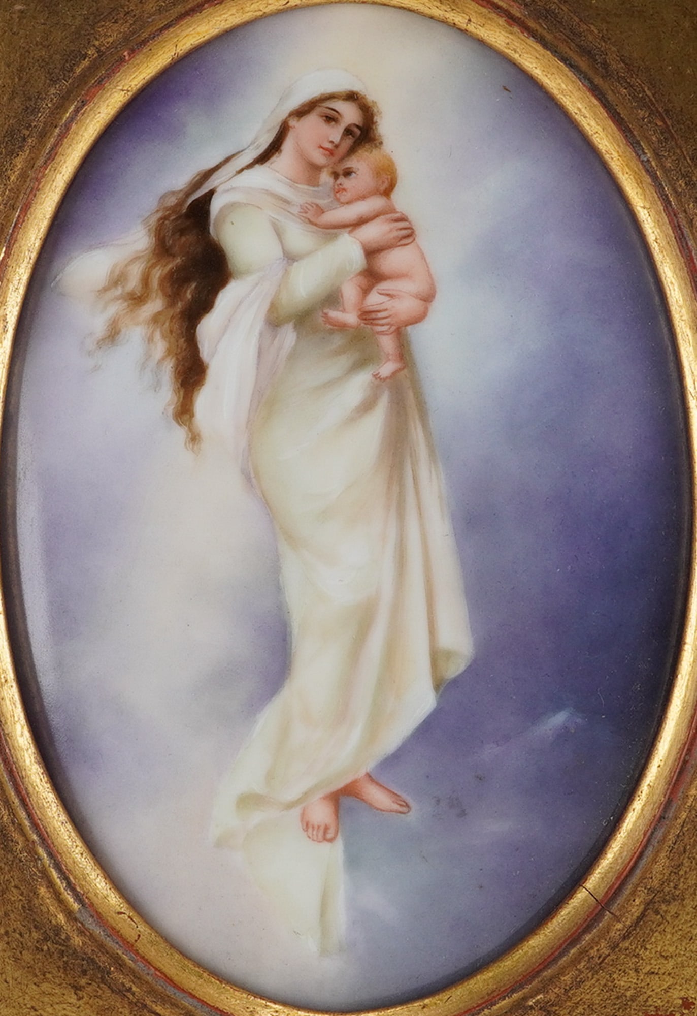 After Franz Xaver Thallmaier (German, 1890-1910) Framed Madonna Plaque (1 of 4)
