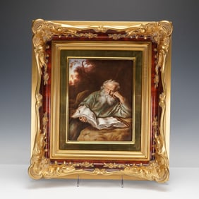 Rosenthal Porcelain Plaque The Hermit (St Jerome) After Salomon Koninck